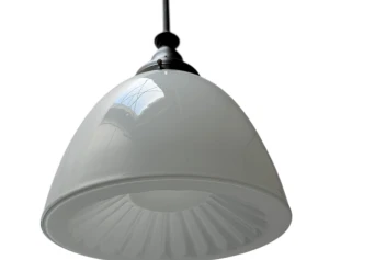 Art Nouveau Pendant Lamp with Ultra Rare Milk Glass Shade, 1900s